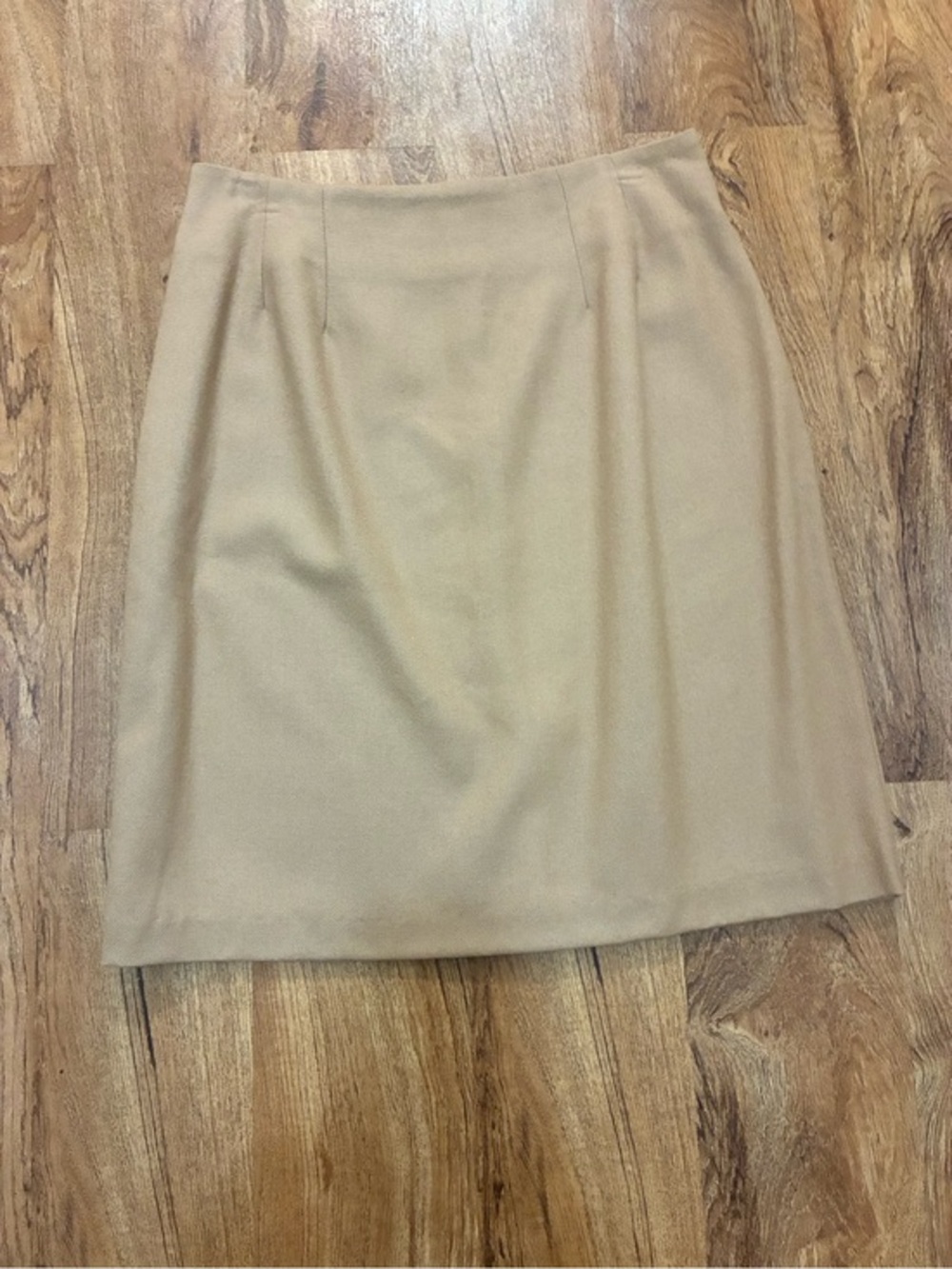 Vintage J.G. Hook 100% Pure New Wool Tan/Camel Pencil Skirt - Size 14 - USA Made